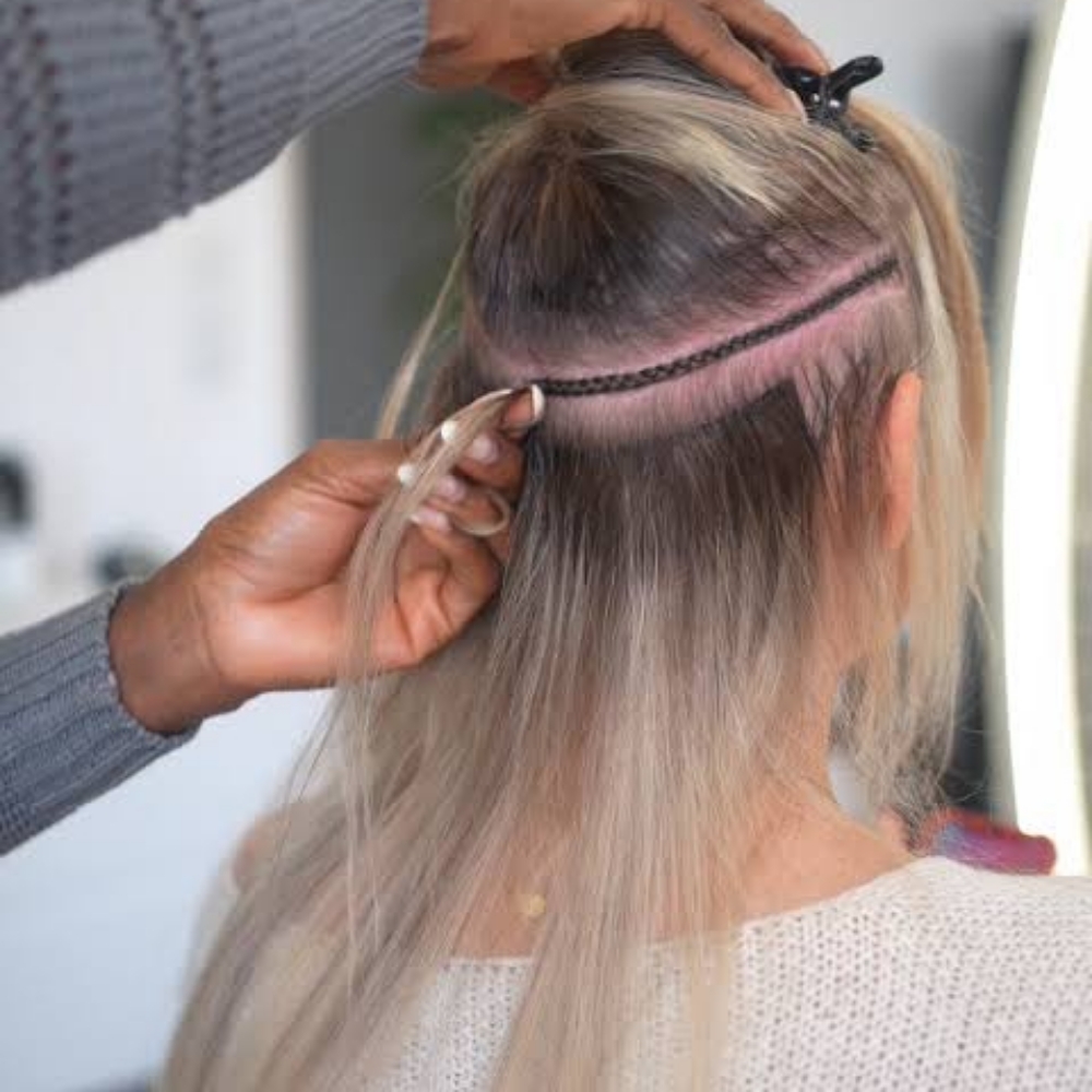 Weft Extension Installation at Fabluxe Hair, Weave & Wigs in Atlanta, GA