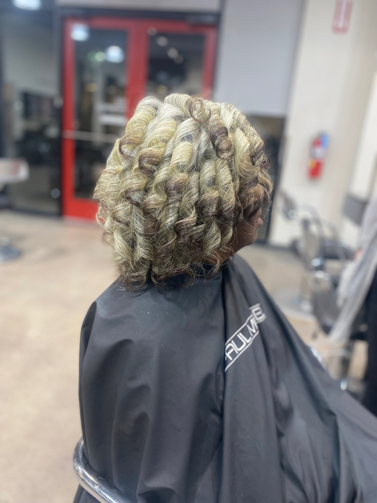 Silk Press With Curls