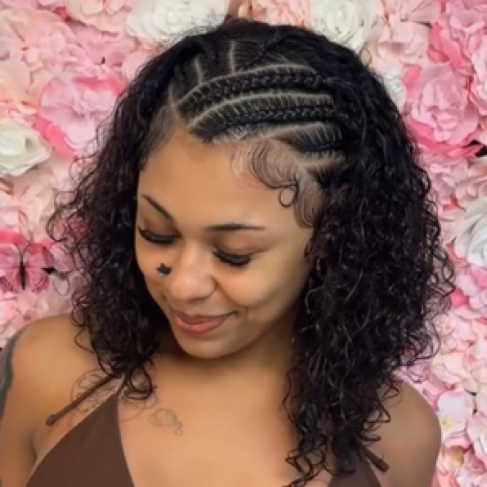 Natural Half Braids at Empressive Image Beauty Studio in North Port, FL