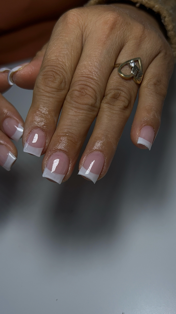 White Tip French (Short) at Nenacrylics in Lexington, KY