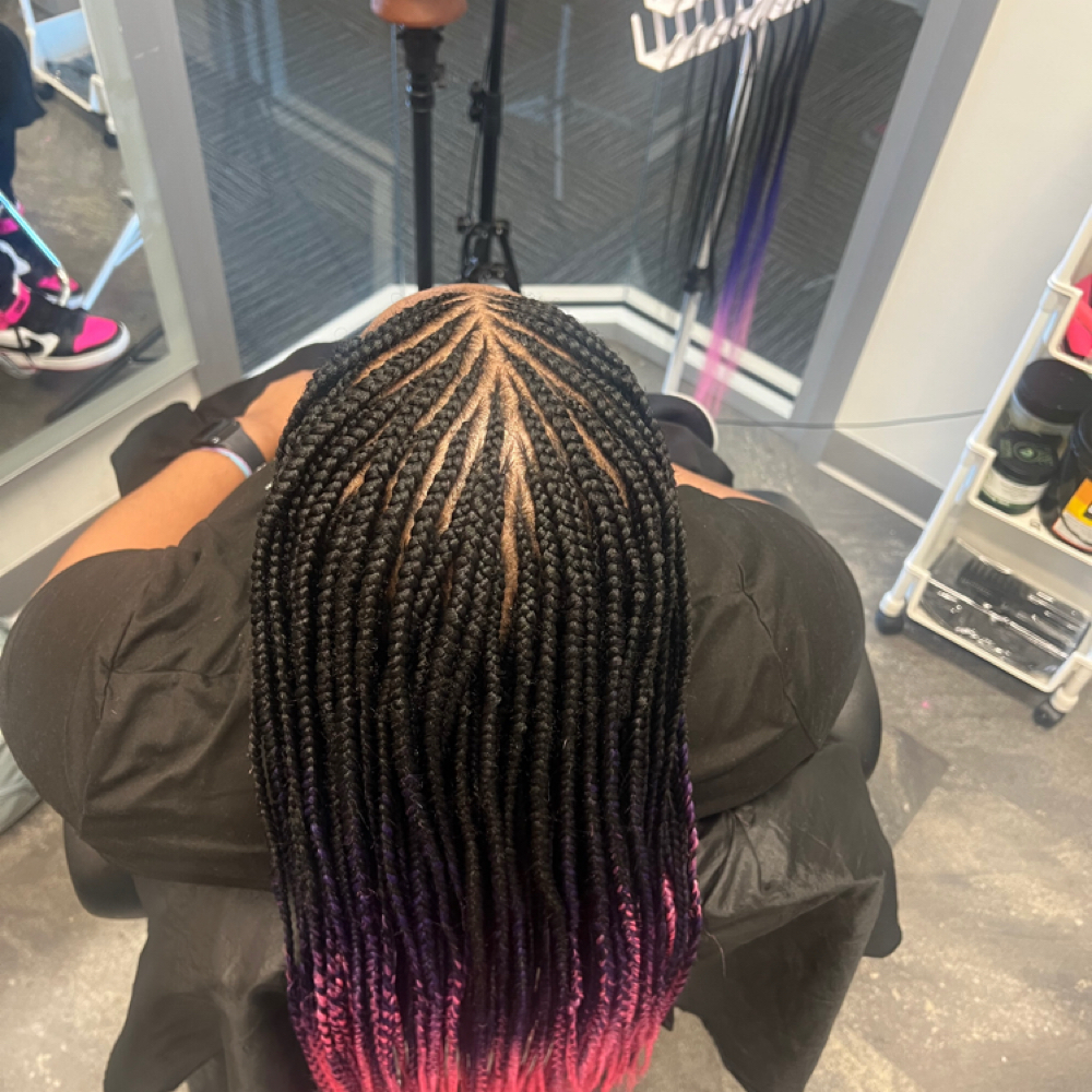 Multiple Layer Tribal Braids at G'Nels  Braids Studio in LYNNWOOD, WA