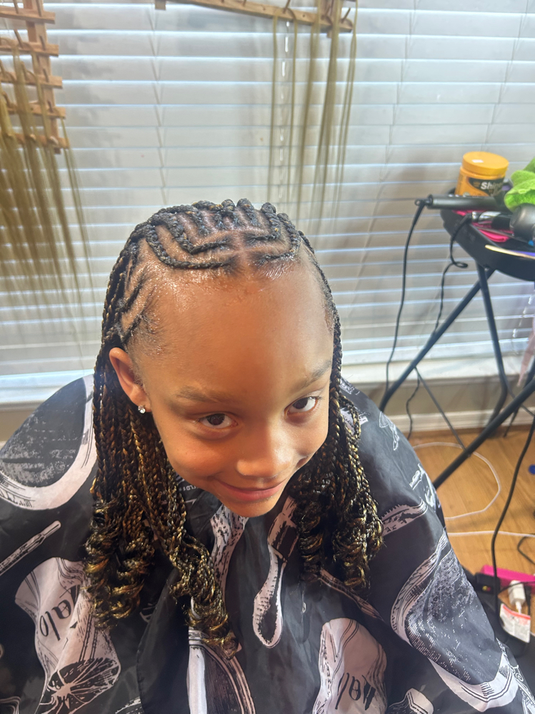 Kids Knotless In Back, Feed In Top