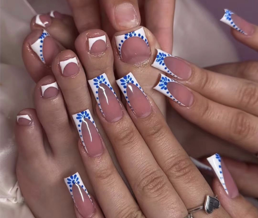 Long Full Set + Acrylic toe combo a