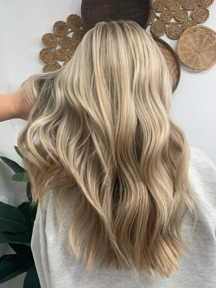 Full Highlight + Root Touch Up