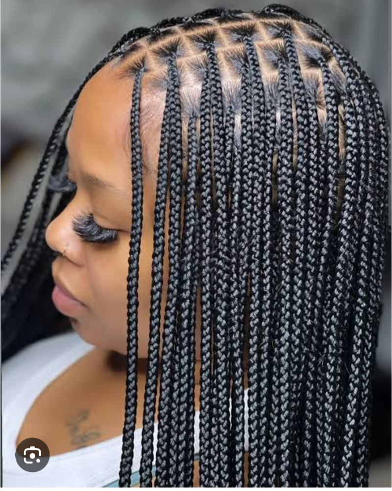 Smeduim Knotless Braid Middle Bck at Vicky's Hairbraiding in Frederick, MD