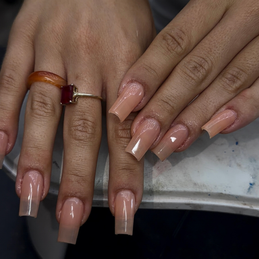 LONG Acrylic nails 1 Color at Hudson Beauty Salon in Tampa, FL