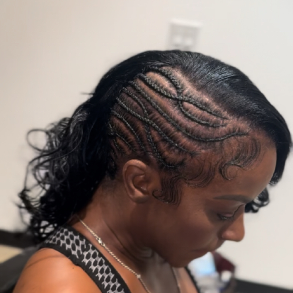 braided side glam quickweave at ChristolynStyles in atlanta, GA