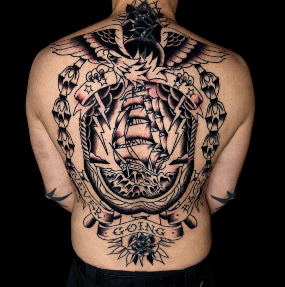 Back Piece (Session 2-Shading) at Hard Luck Tattoo in Nashua, NH