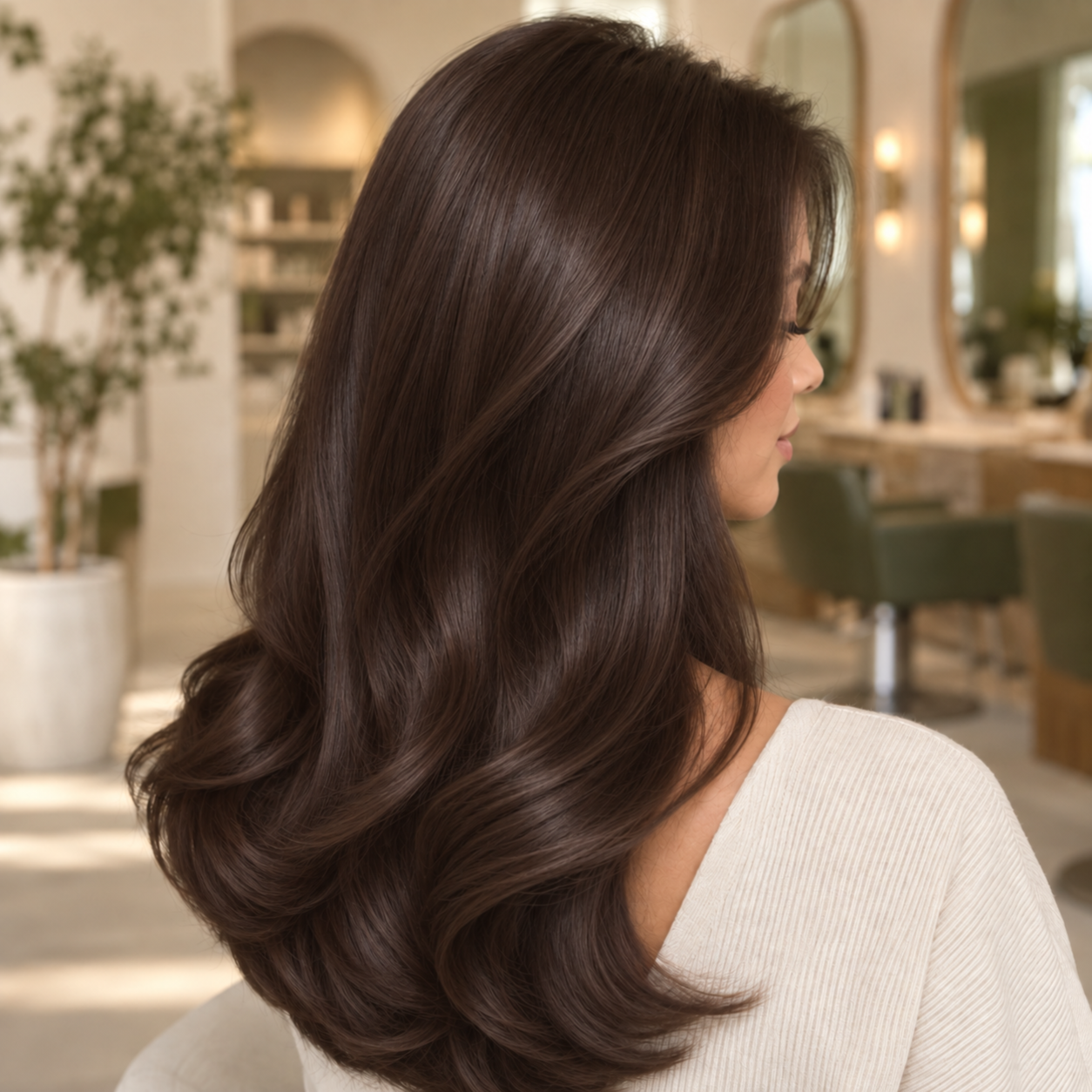 All over color - Roots through ends at Olea Beauty in Waltham, MA