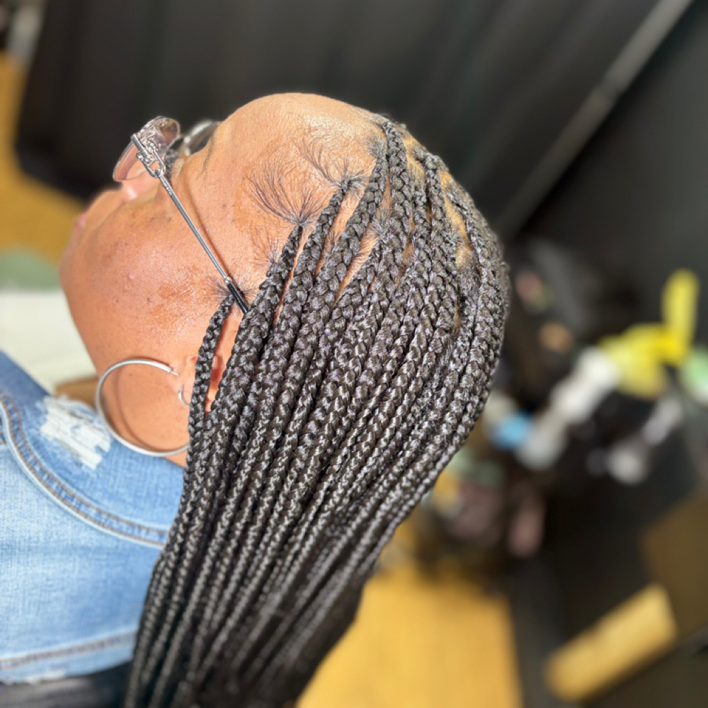 Meduim Knotless at Bodacious beauty salon in Winston Salem, NC