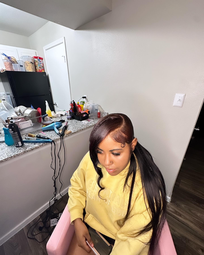 low ponytail with bang at alluredbyky in laveen, AZ