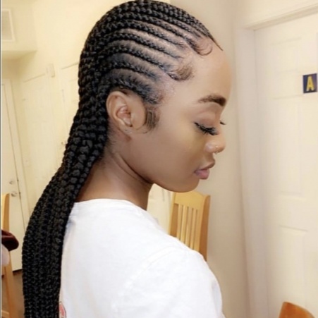 STRAIGHT DOWN CORNROWS at Favourite Hair Braiding in Cantonsville, MD