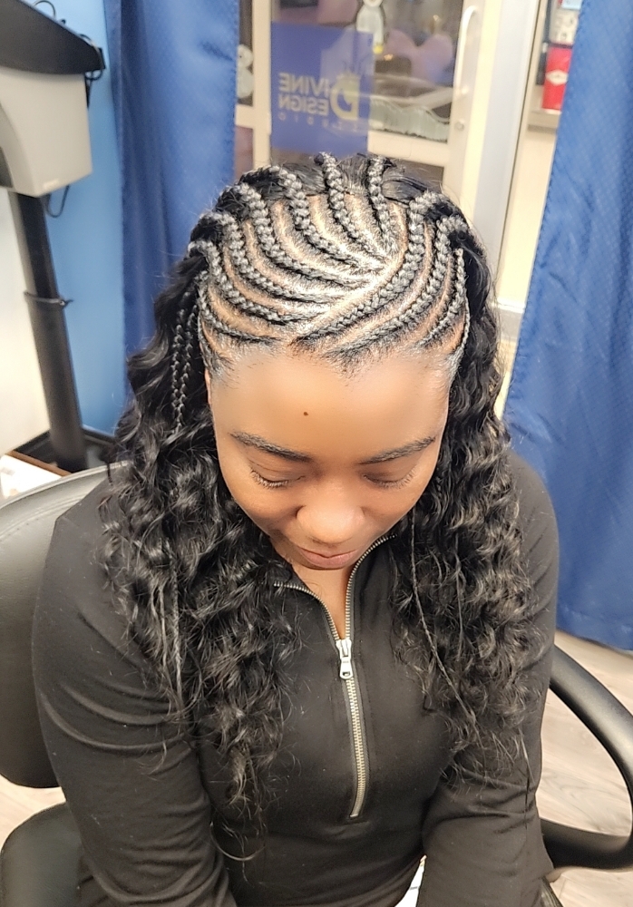 Feed In Braids W/Partial Quickweave