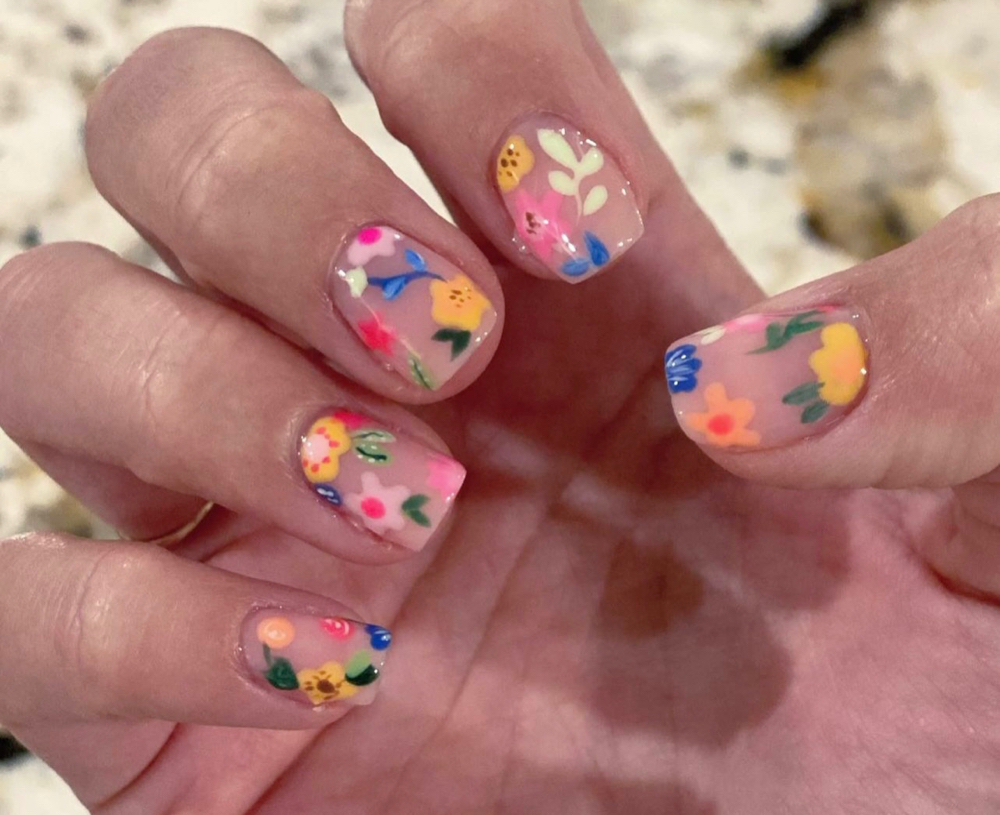 Gel Mani W/ Very Detailed Nail Art