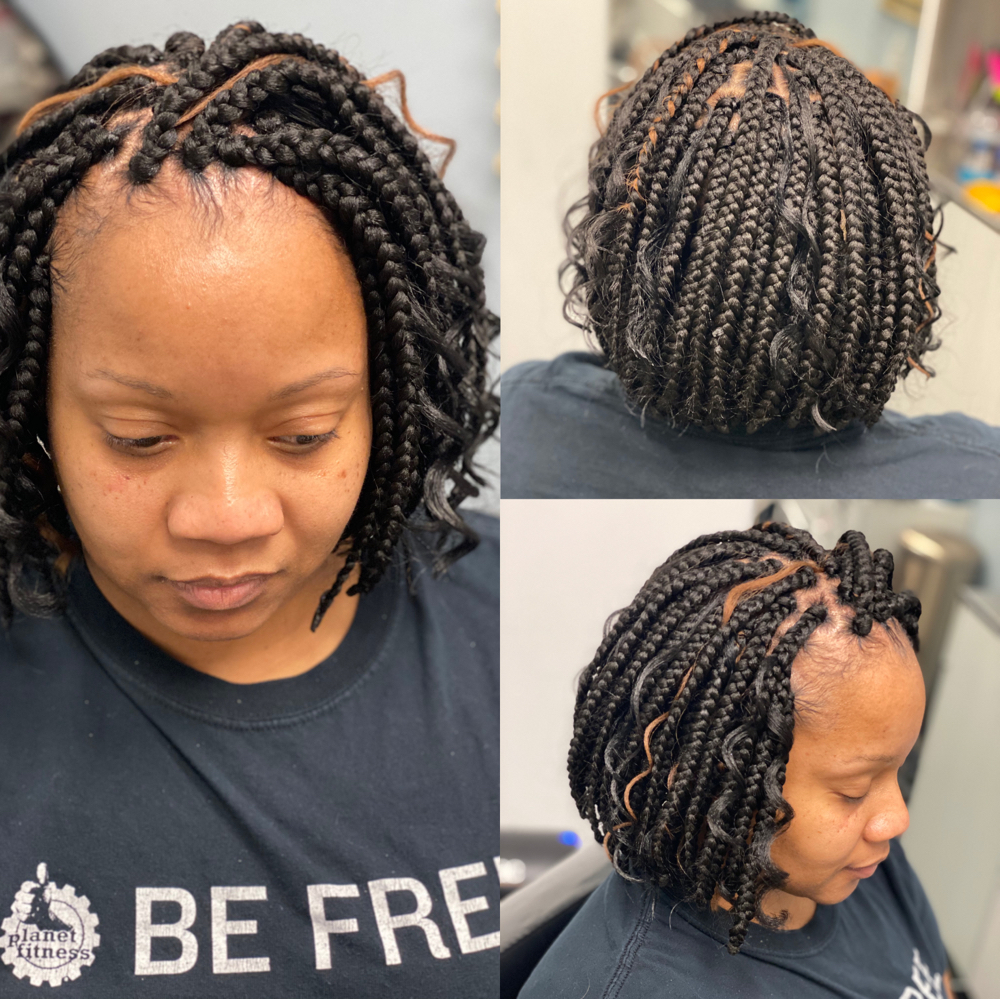 Box Braid Bob W| Curly Hair