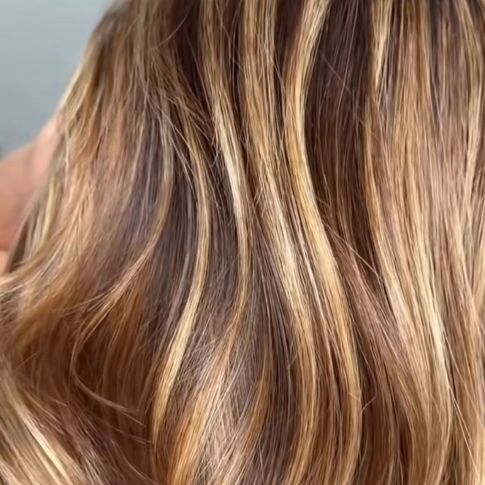 Partial Highlights + Blowout at Dreamcuts and Styles Hair Salon in Fulshear, TX