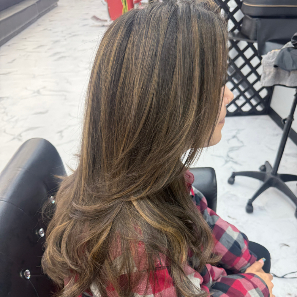 Lowlights at Reyes Styles Barbershop & Salon in Salisbury, MD