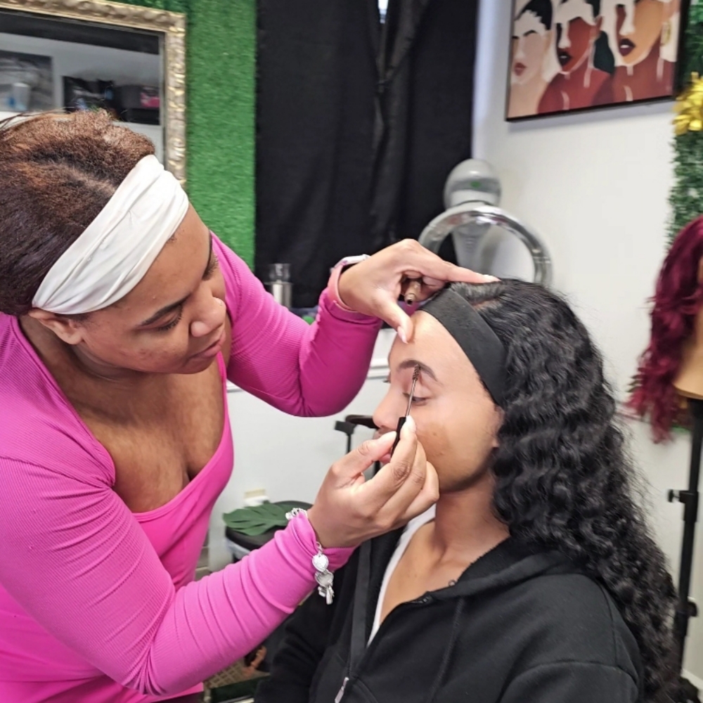 Full makeup transformation at DeeDee Monique Salon in Bryan, TX