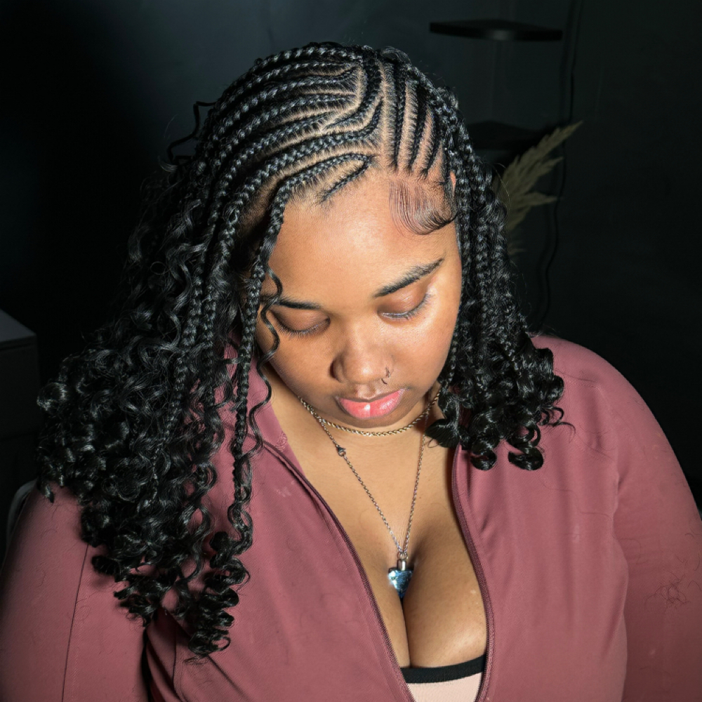Detailed Tribal Braids at Refined hair studio in Lexington, KY