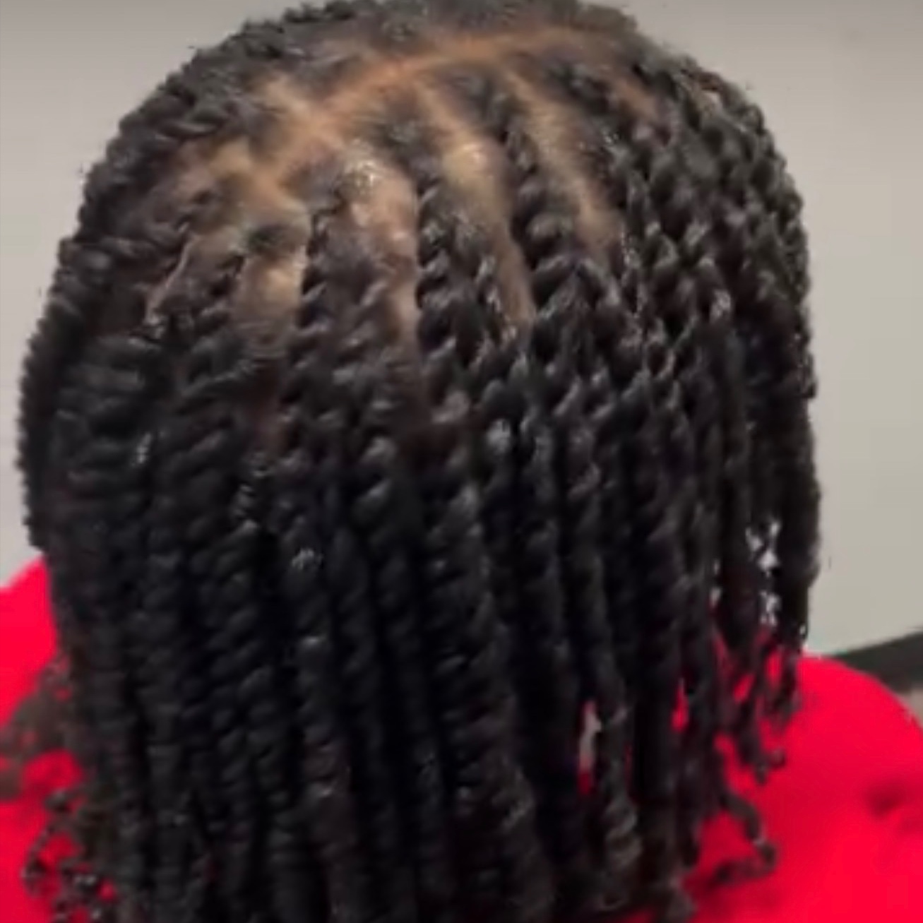 Two strand twist with braided roots at KAAATWALK Hair Studio in Virginia Beach, VA