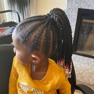 Braided Up Ponytail Kids