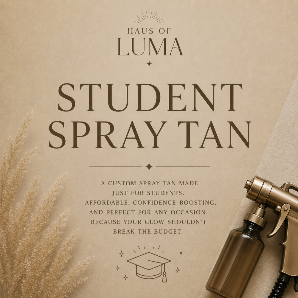 Student Spray Tan at Haus of Luma in Buffalo, MN