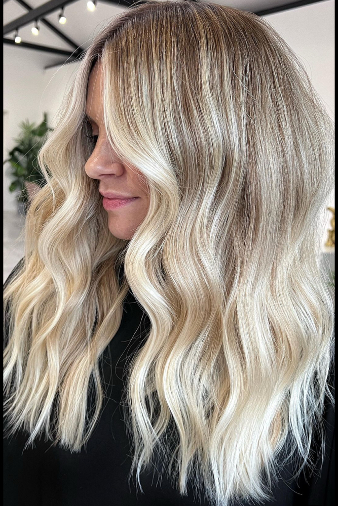 Sugar Cookie Blonde at Emerald Hair Studio in Waynesville, NC