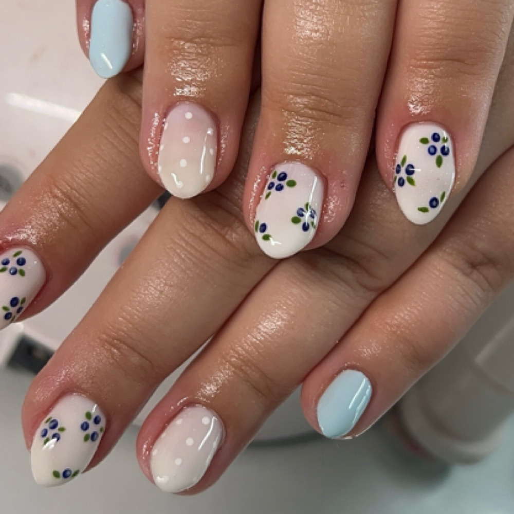 Nail Art Per Nail Lines/dots at Nails By Amanda in Thousand Oaks, CA