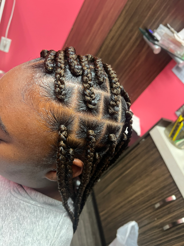 Mid-Back Regular Box Braids