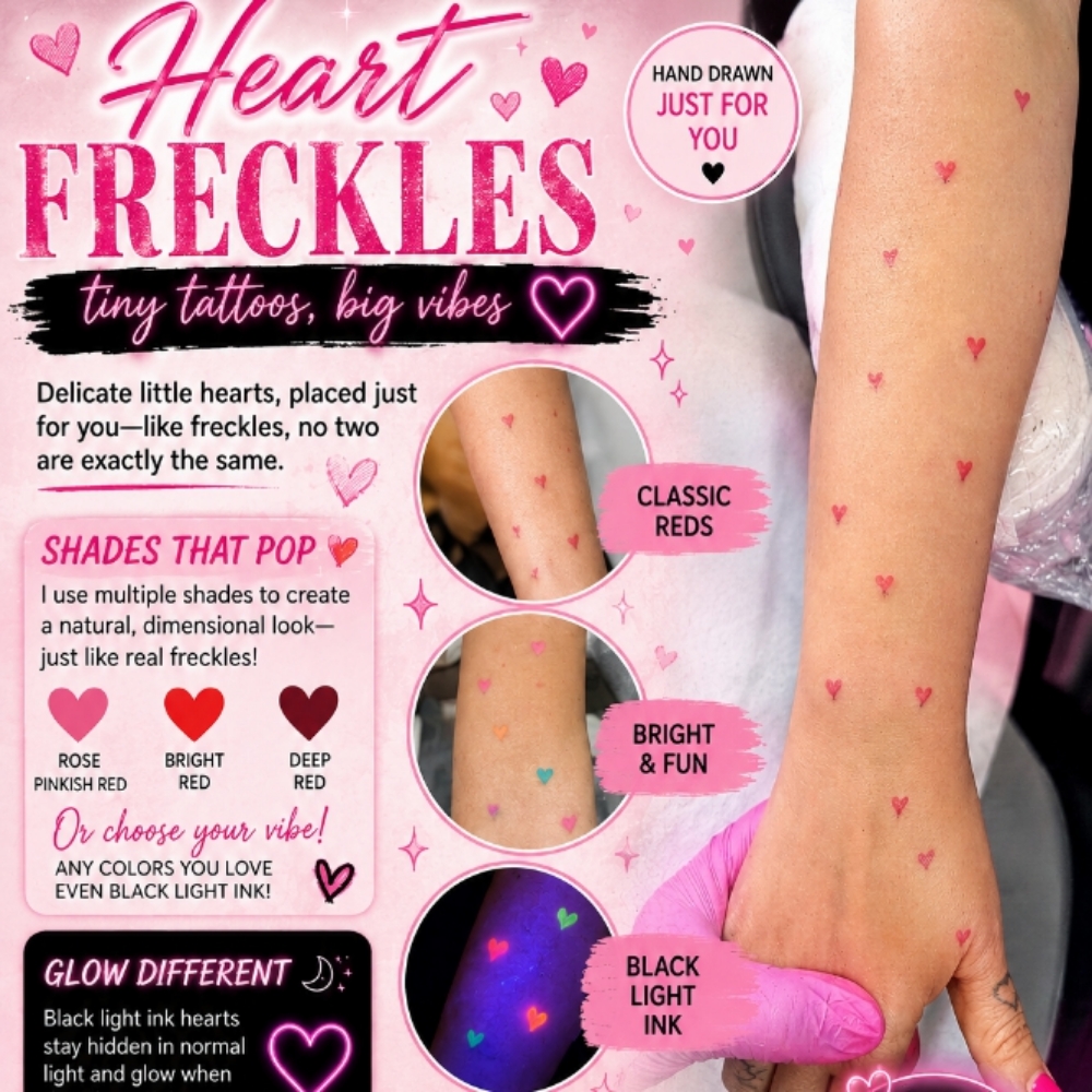 Heart Freckles at Perfectly Ink’d ☆PINK’D☆ in Lynnwood, WA