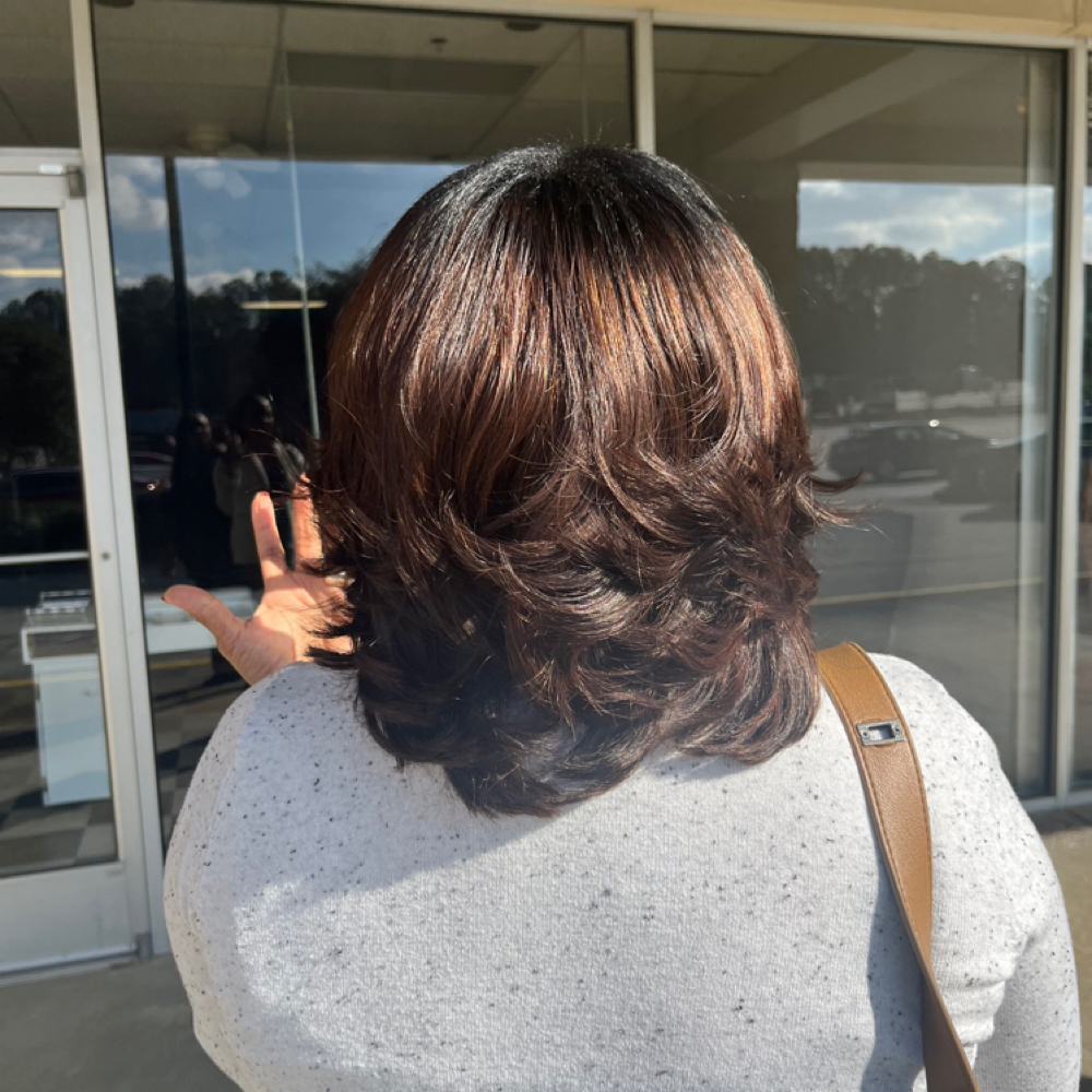 Shampoo Set On Weaved Hair at $75 Weave Shop in Snellville, GA