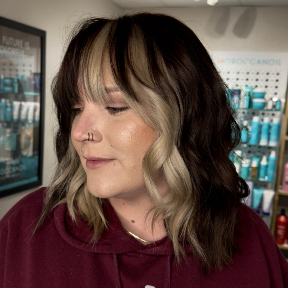 Natural Color Blocking Retouch at Rustic Roots Salon + Spa in Hesperia, CA