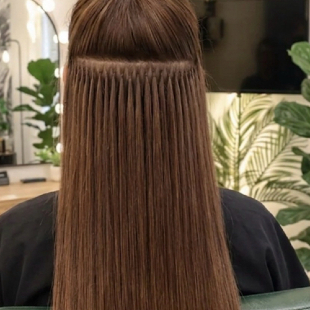 Keratin Tips Extension Application at Hair Contrast Co. in Katy, TX