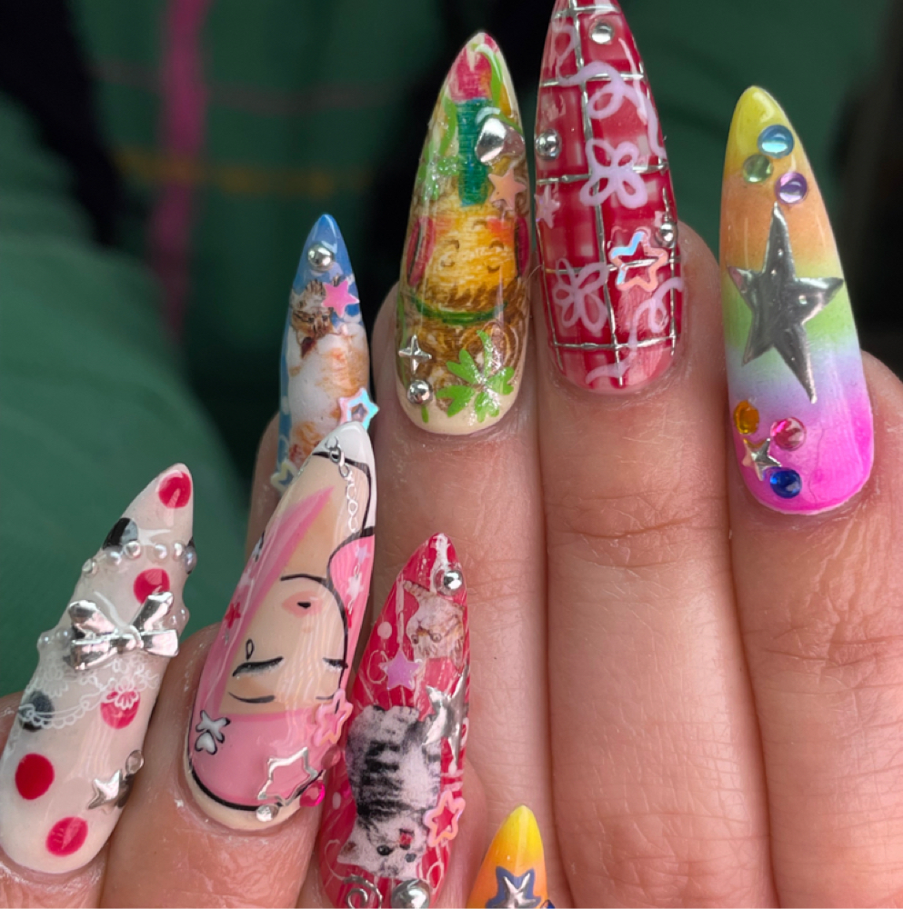 Partial Freestyle Nail Set at Pinkkberrystudio in Taylorsville, UT