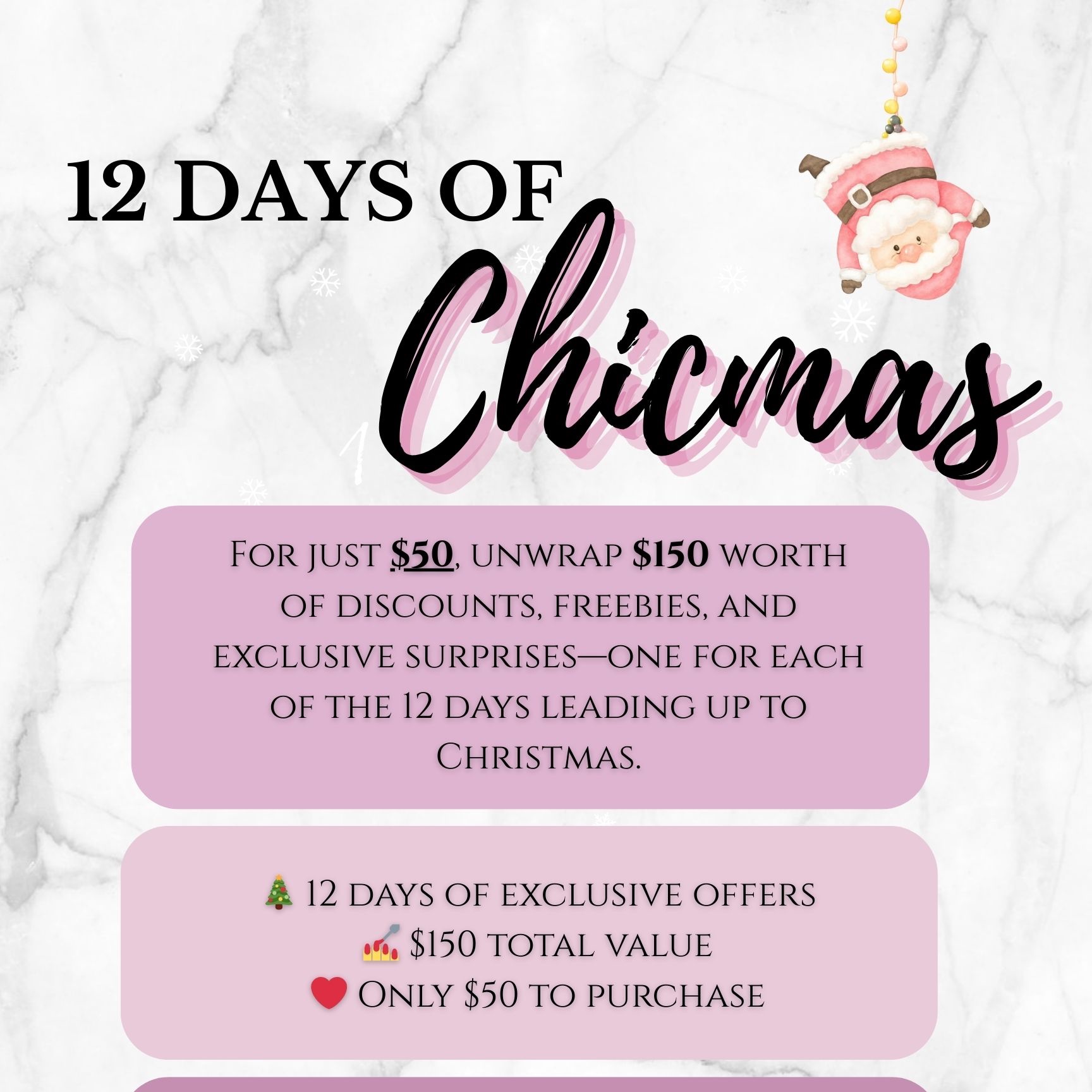 12 days of chicmas: Advent calender