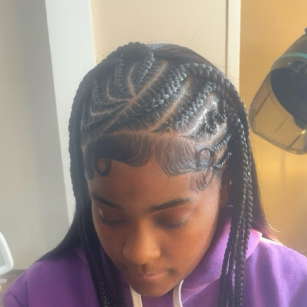 Half braids Half Sew-in at Royal Miss Braids and Beauty in Battle Creek, MI