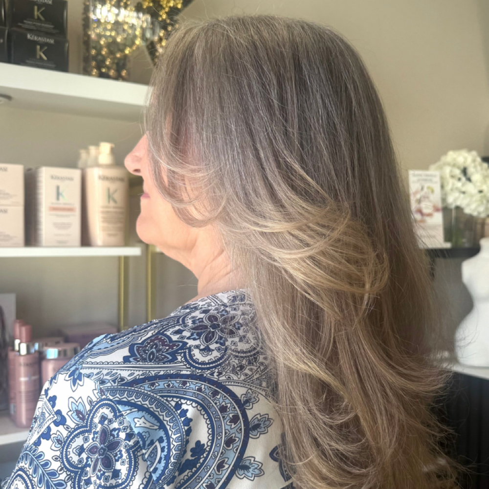 Grey transition Or Blending at Crystal Rose Beauty in Pearland, TX