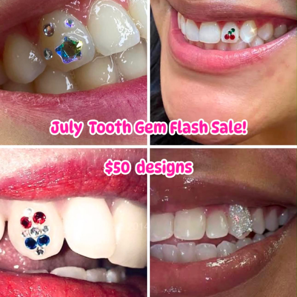 July Tooth Gems Flash at Falci’s Salon & Spa in Dover, PA