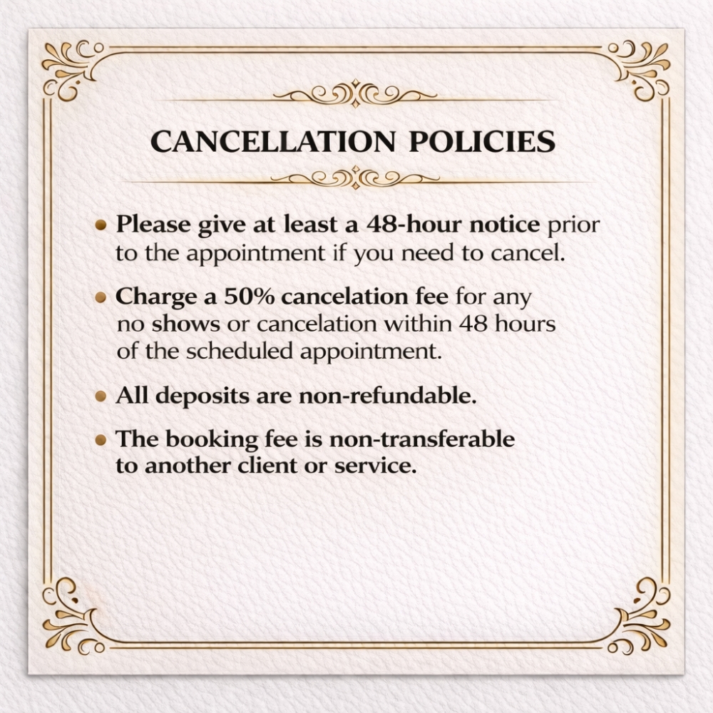 VIBROWS' POLICIES at Vibrows3 in Virginia, VA