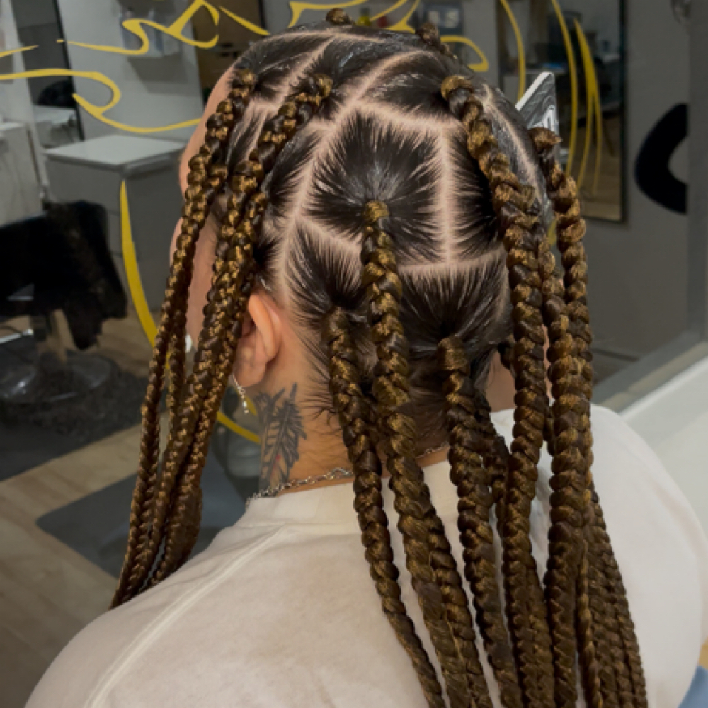 Large Box Braids (Feed In W/ Knot)