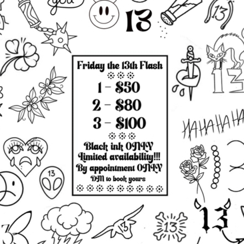 Friday 13th Flash at Lizard Skin Ink. in Athens, AL