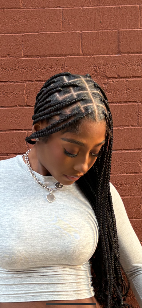 Medium knotless braids