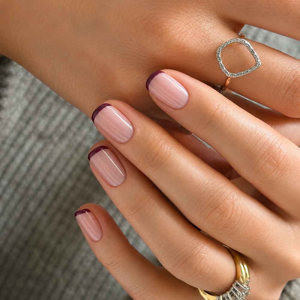 Micro French Manicure at Manicured By Nara in Johnston, RI