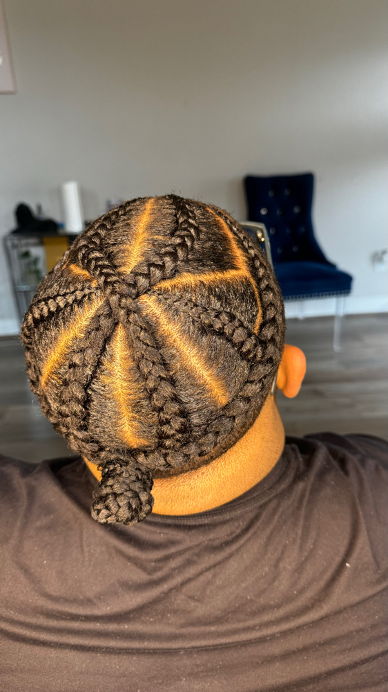 Men Natural Scalp Braids/Corn Rows