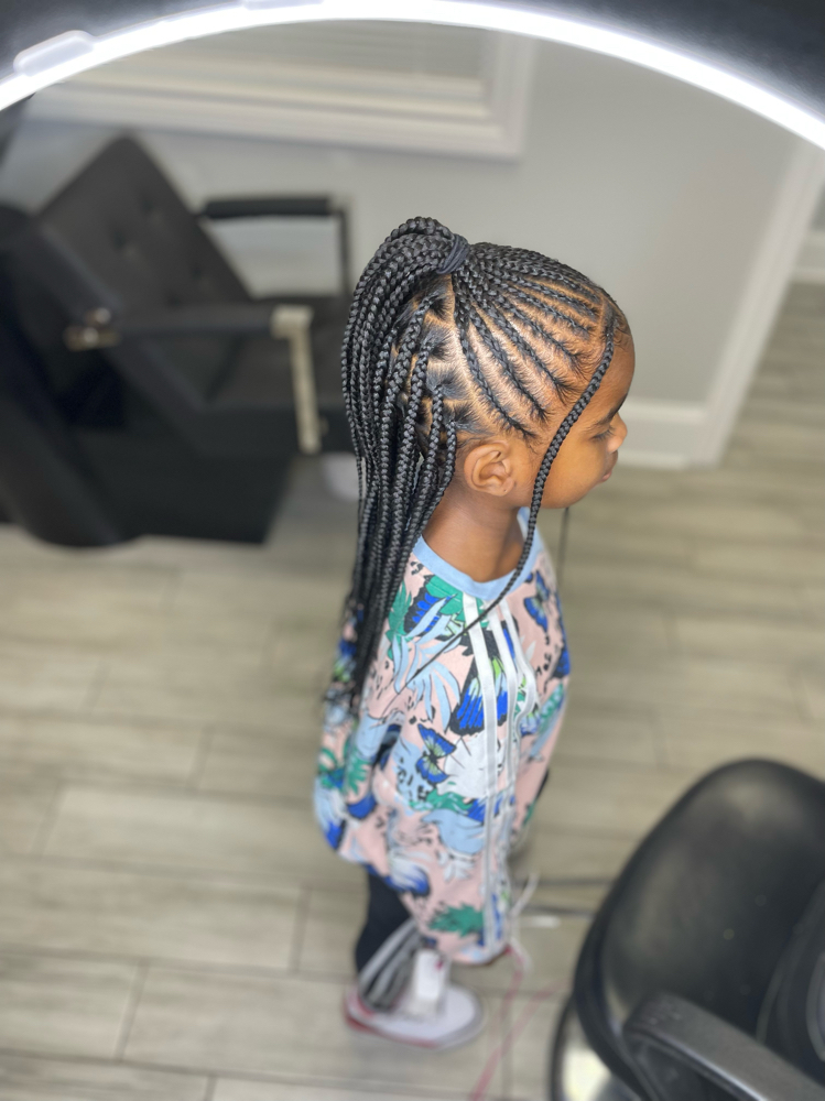 Kid Half Feed In Half Knotless