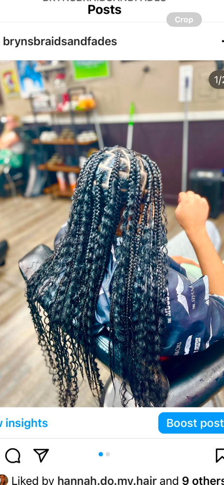 Goddess knotless braids