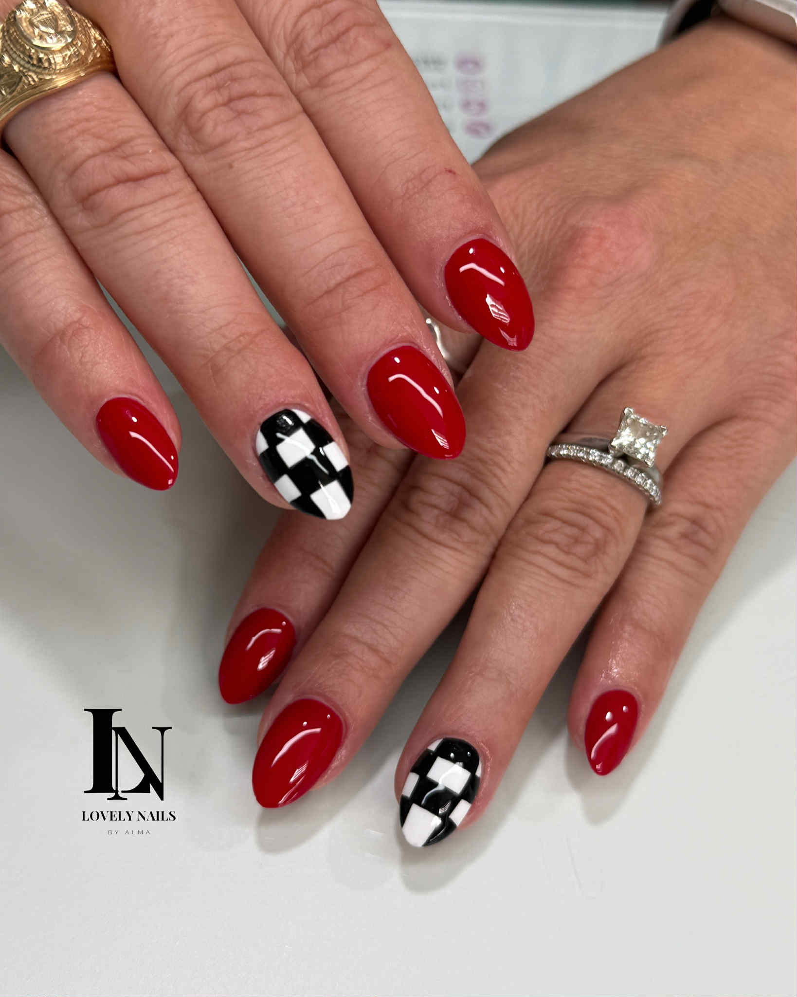 Medium with nail design at Lovely Nails Studio in Nacogdoches, TX
