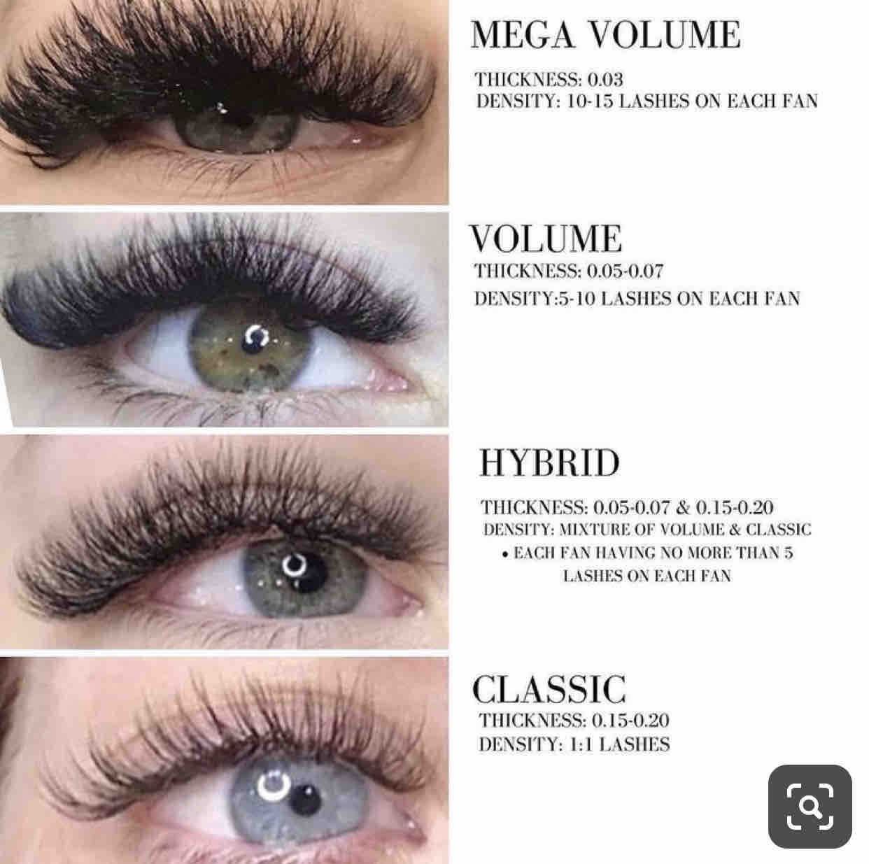 Hybride Lashes Extentions Full Set