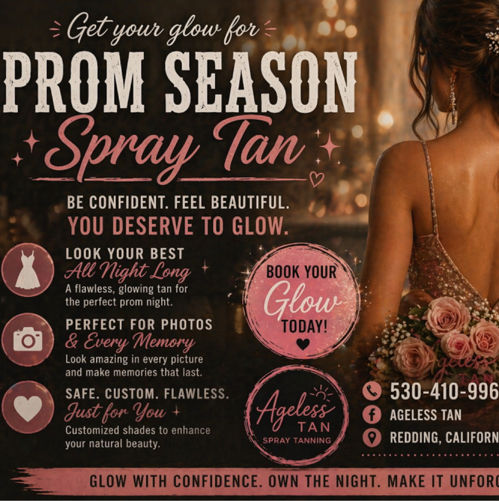 Prom Spray tan at Ageless By Jessica Hamilton in Redding, CA