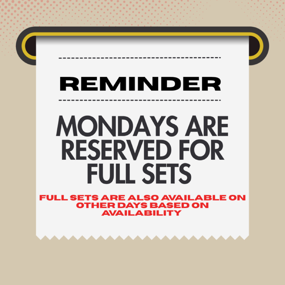 Mondays Are Reseved For Full Sets at Dan Dan Studio in Fairfield, CT
